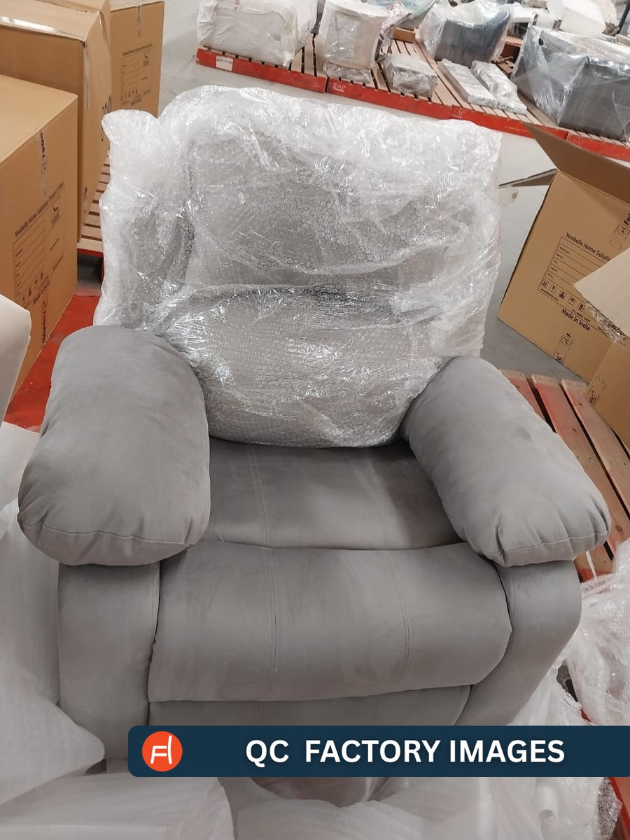 Lexi Fabric 1 Seater Motorized Recliner In Adam Black Colour - Febonic Living