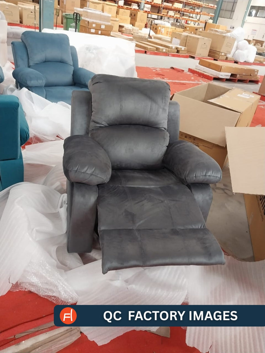Lexi Fabric 1 Seater Motorized Recliner In Indigo Blue Colour - Febonic Living