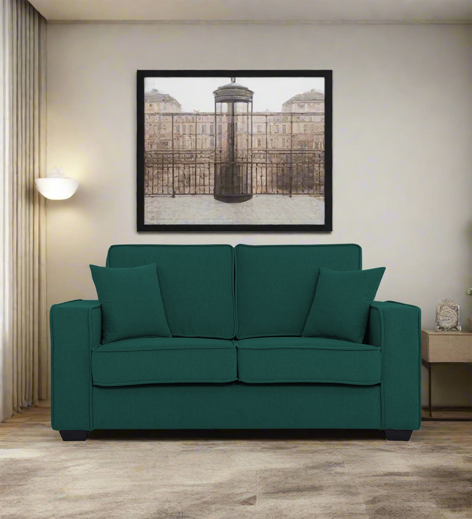 Hugo Fabric 2 Seater Sofa in Crypto Sage Green Colour - Febonic Living
