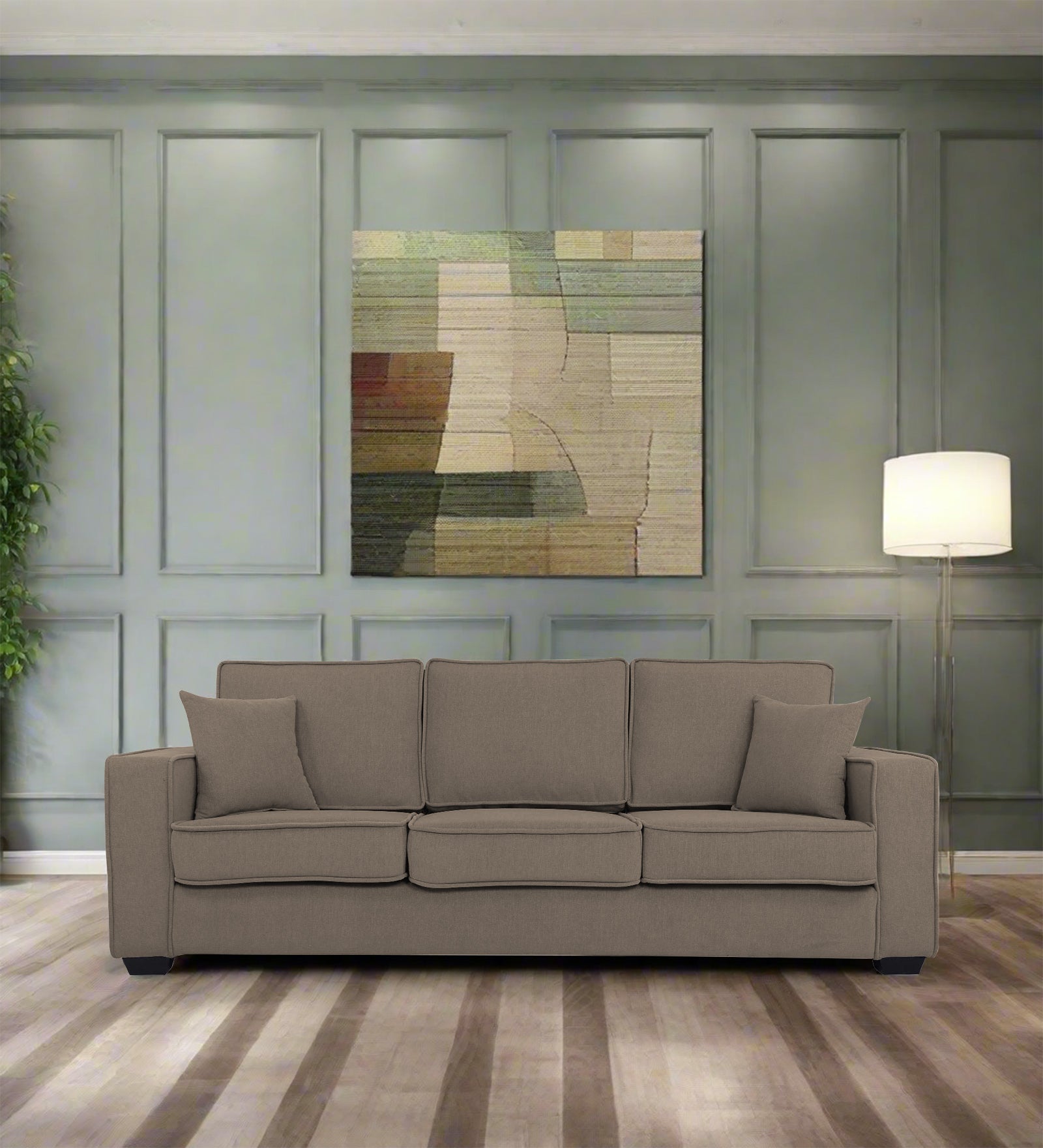 Hugo Fabric 3 Seater Sofa in Crypto Hazel Beige Colour - Febonic Living