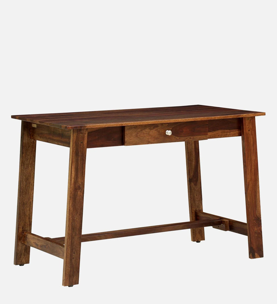 Masha Sheesham Wood Writing Table With Scratch Resistant In Provincial Teak Finish - Febonic Living