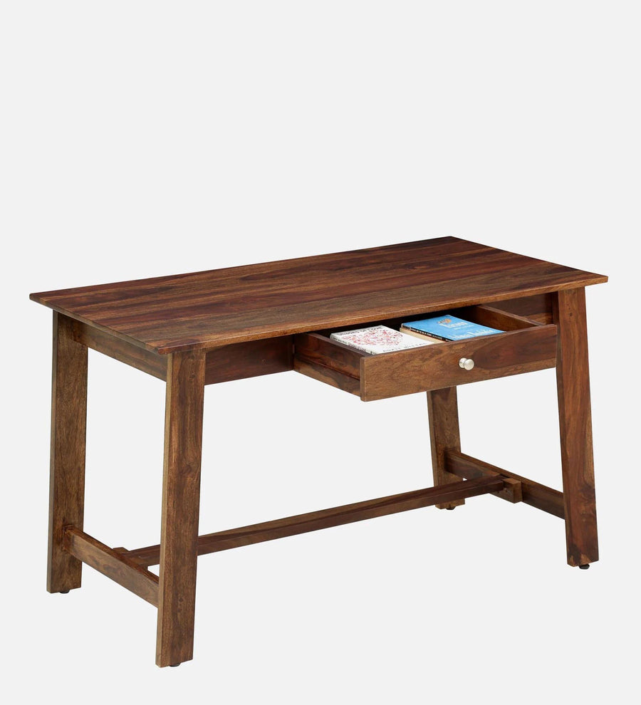Masha Sheesham Wood Writing Table With Scratch Resistant In Provincial Teak Finish - Febonic Living