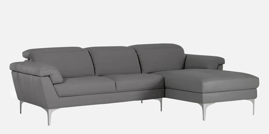 Halie Leatherette Lhs Sectional Sofa 2 Lounger In Dim Grey Colour - Febonic Living