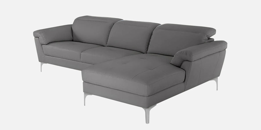 Halie Leatherette Lhs Sectional Sofa 2 Lounger In Dim Grey Colour - Febonic Living