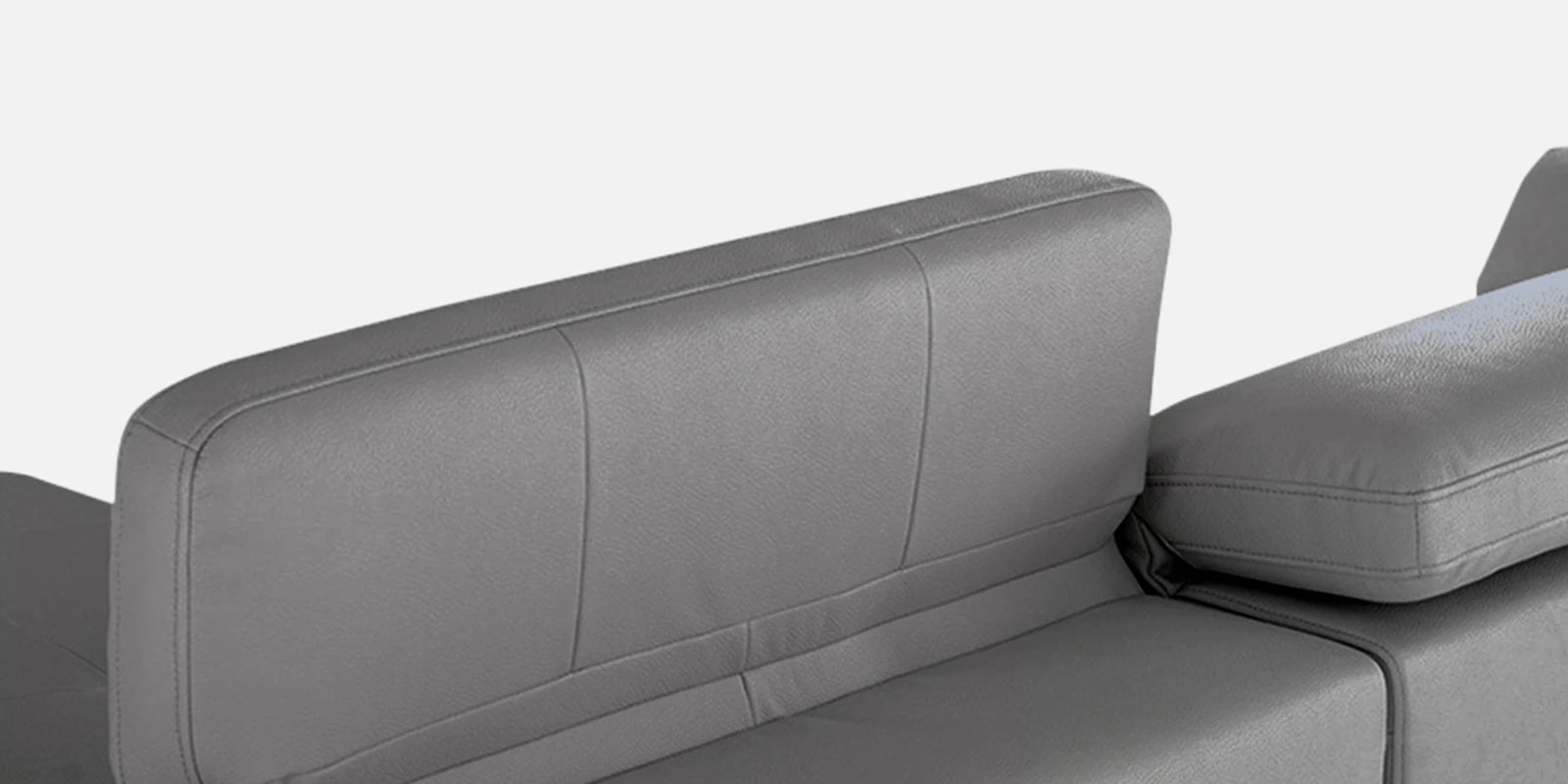 Halie Leatherette LHS Sectional Sofa (2+Lounger) In Dim Grey Colour