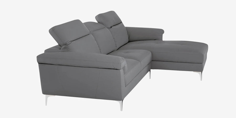 Halie Leatherette Lhs Sectional Sofa 2 Lounger In Dim Grey Colour - Febonic Living