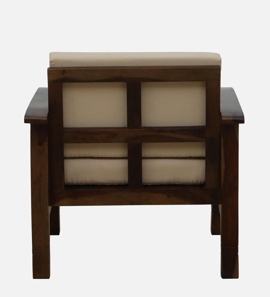 Tanji Sheesham Wood 1 Seater Sofa In Beige Colour - Febonic Living