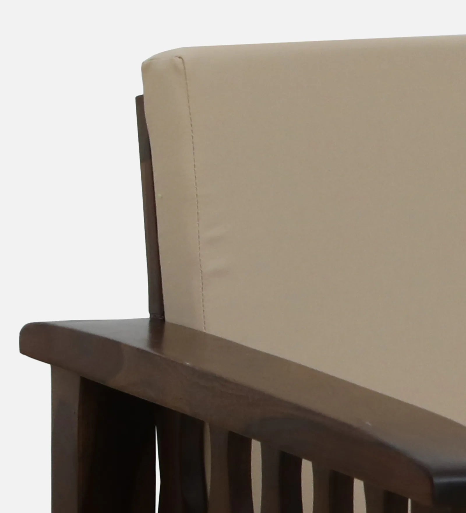 Tanji Sheesham Wood 1 Seater Sofa In Beige Colour - Febonic Living