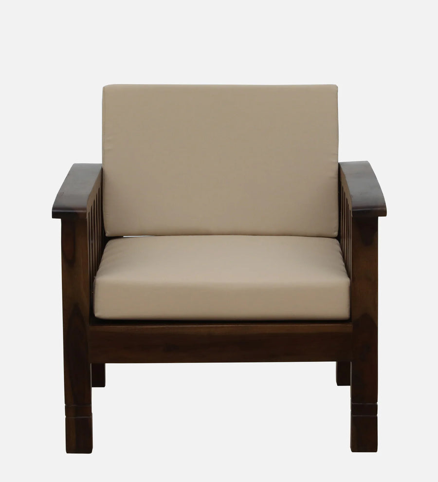 Tanji Sheesham Wood 1 Seater Sofa In Beige Colour - Febonic Living