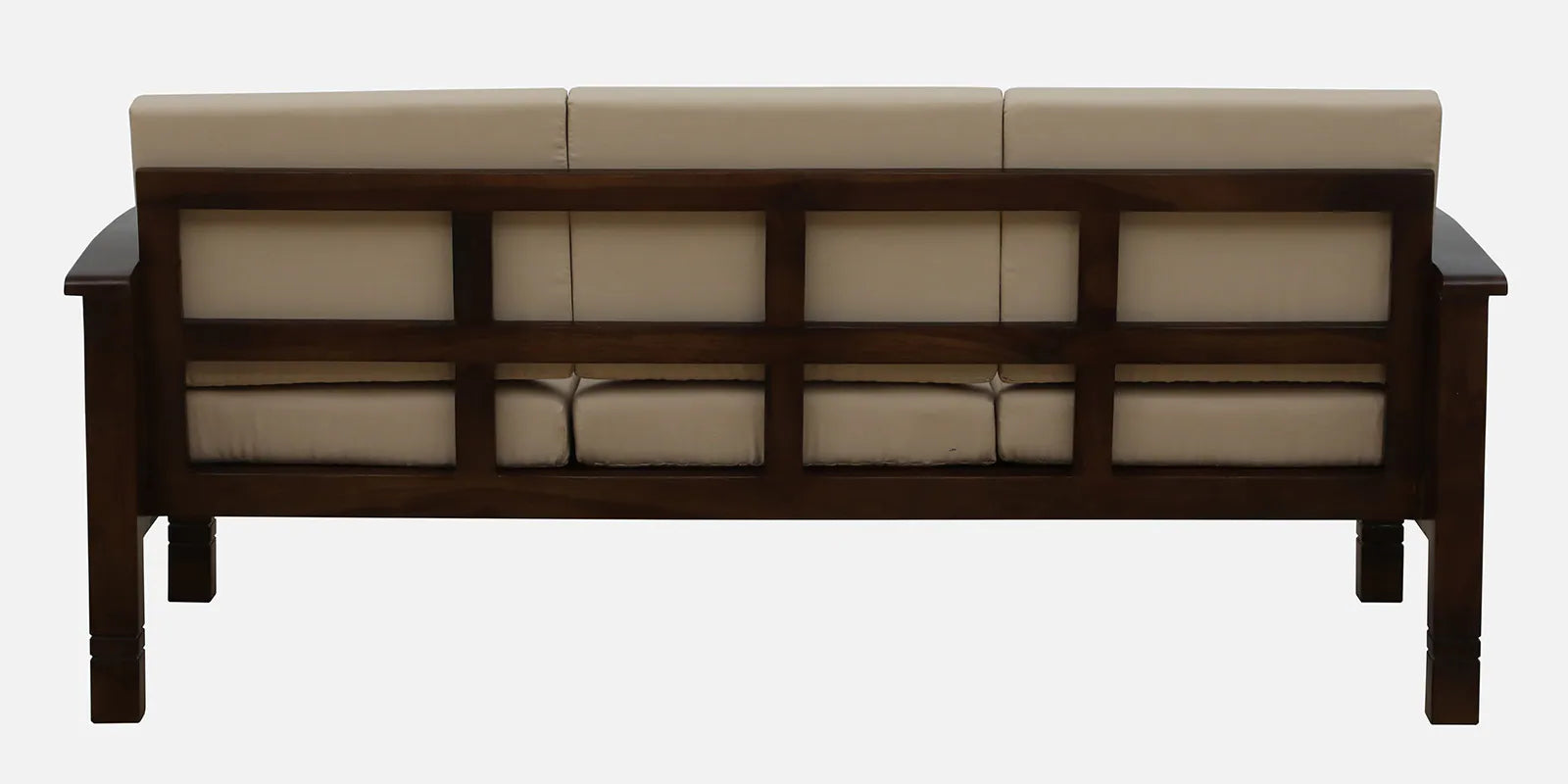 Tanji Sheesham Wood 3 Seater Sofa In Beige Colour - Febonic Living