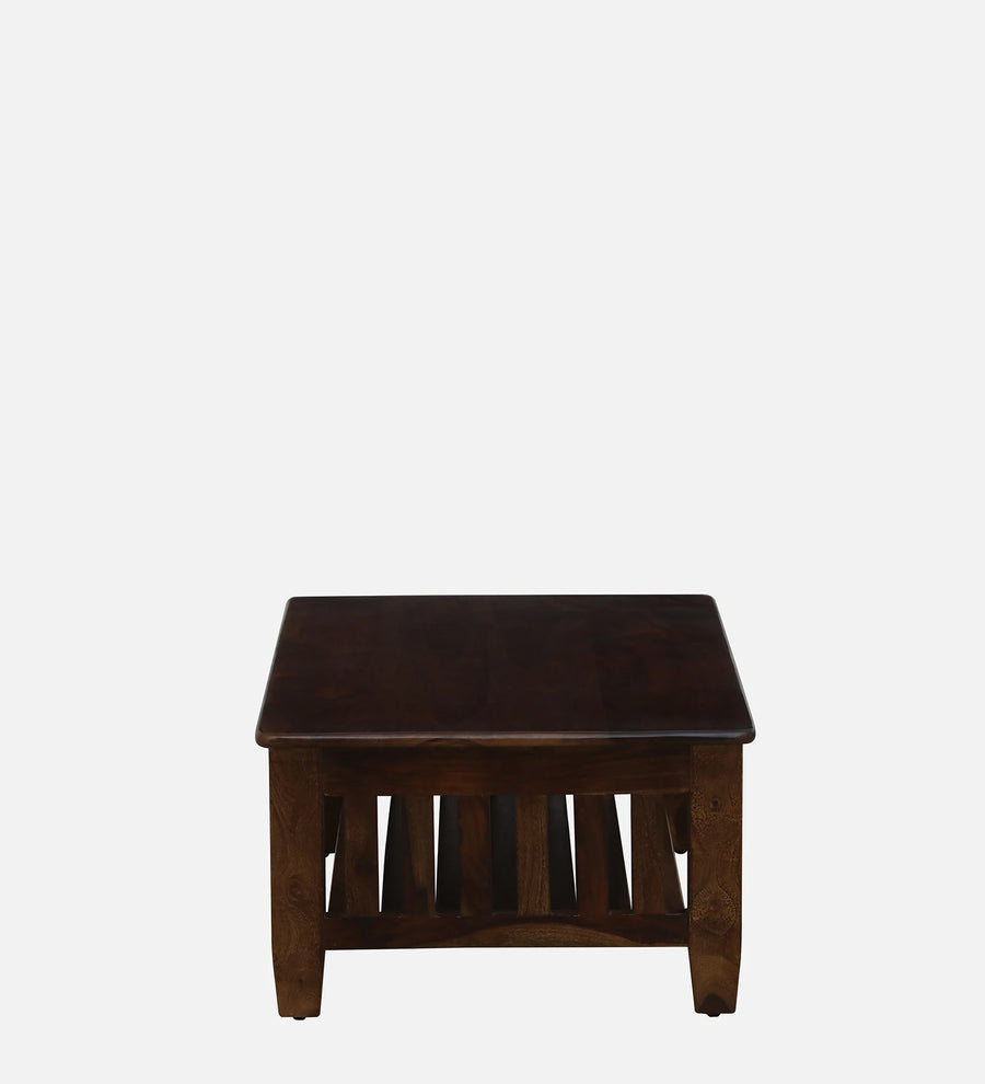 Tanji Sheesham Wood Coffee Table In Provincial Teak Finish With Open Storage - Febonic Living