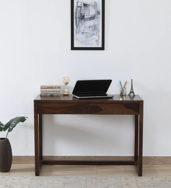 Tanji Sheesham Wood Writing Table In Provincial Teak Finish