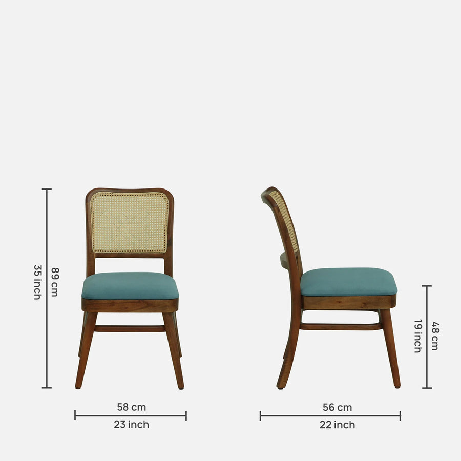 Hartho Sheesham Wood Dining Chairs In Provincial Teak Finish (Set Of 2)