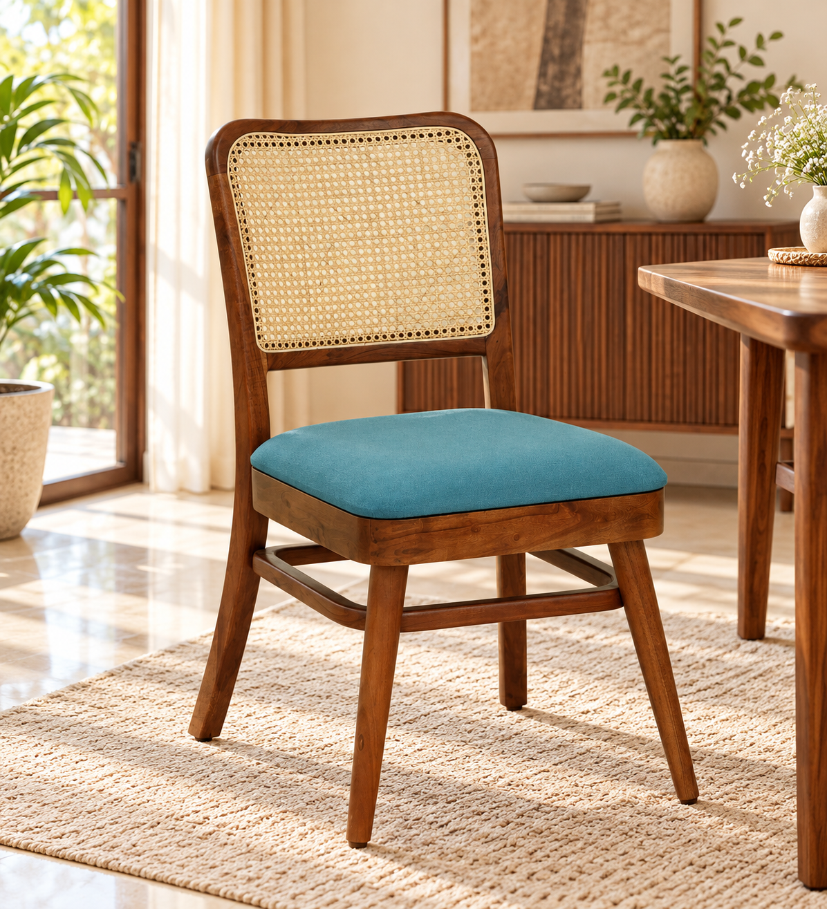 Hartho Sheesham Wood Dining Chairs In Provincial Teak Finish (Set Of 2)