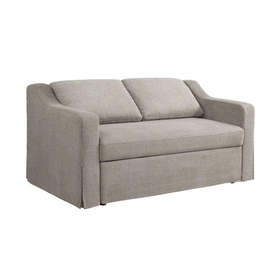 Tisla Fabric 2 Seater Pull Out Sofa Cum Bed In Silver Grey Colour - Febonic Living