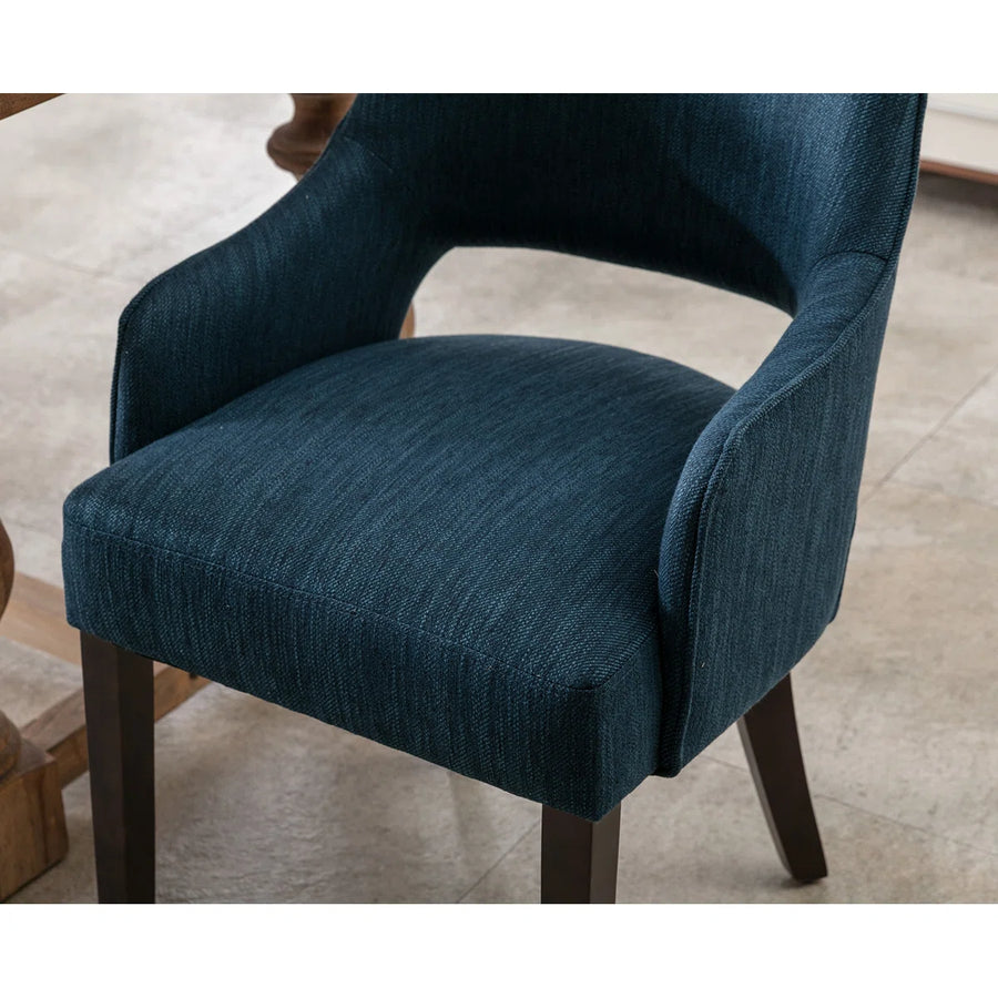 Milind Fabric Arm Chair In Denim Blue Colour Set Of 2 - Febonic Living