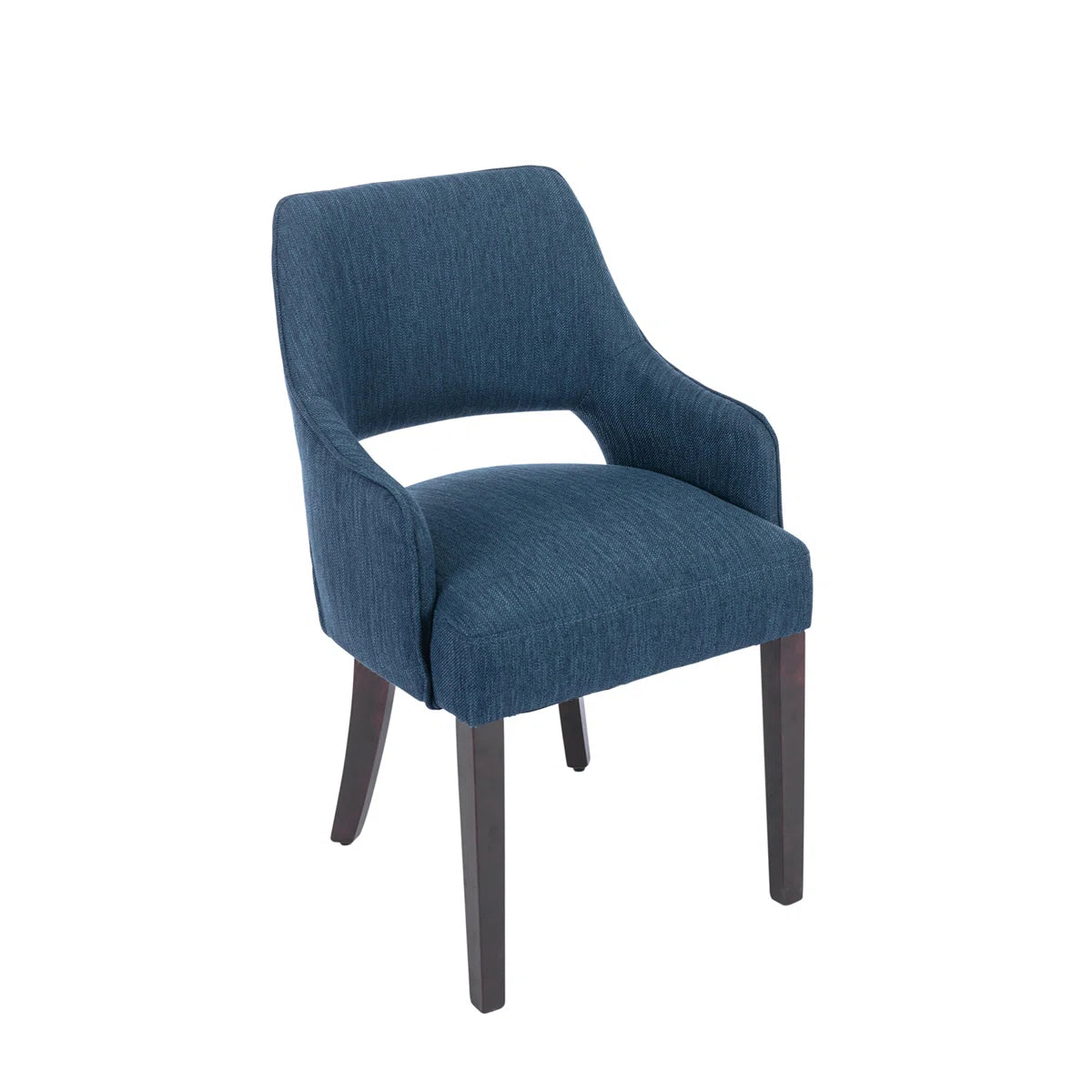 Milind Fabric Arm Chair In Denim Blue Colour (Set of 2)