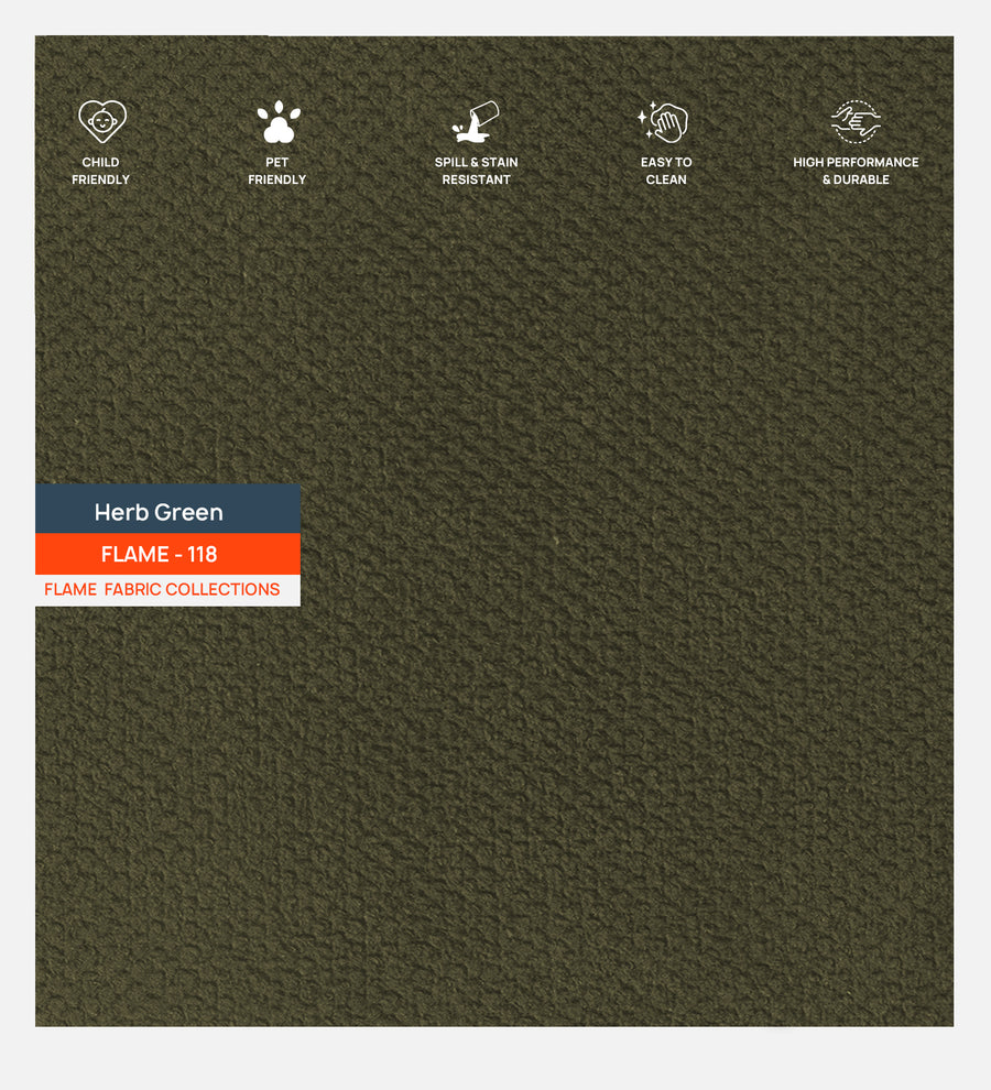 Polycotton Flame Fabric Herb Green 118 Code by Febonic Living