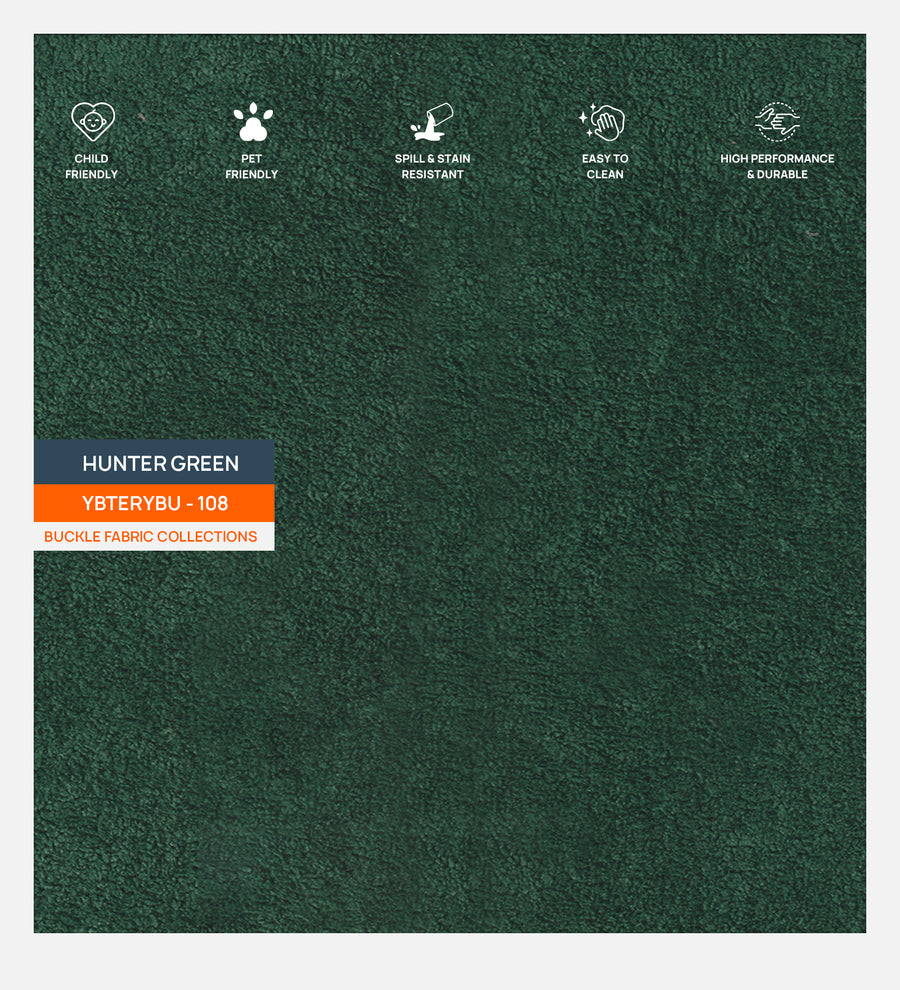 Corny Boucle Fabric 1 Seater Sofa In Hunter Green Colour - Febonic Living