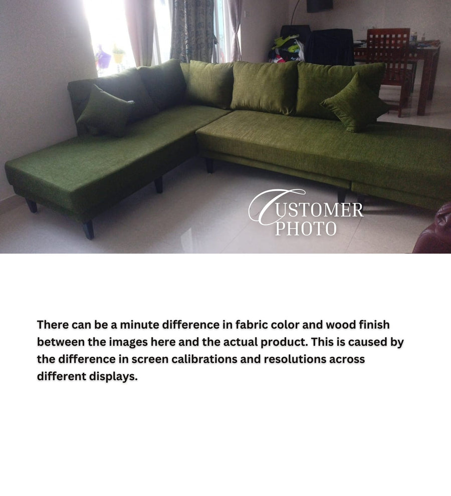 Ira Fabric Lhs 6 Seater Convertible Sofa Cum Bed In Ivory Cream Colour - Febonic Living