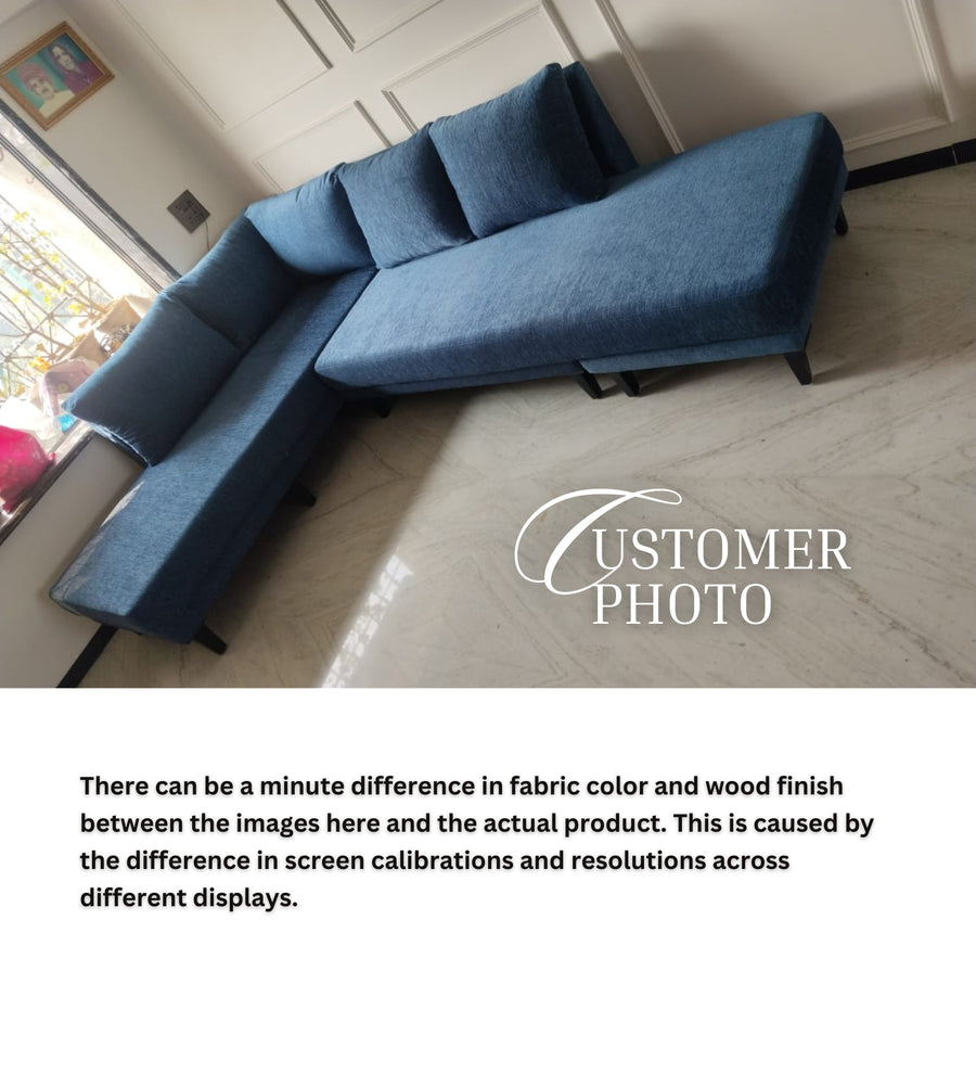 Ira Fabric Lhs 6 Seater Convertible Sofa Cum Bed In Bold Yellow Colour - Febonic Living