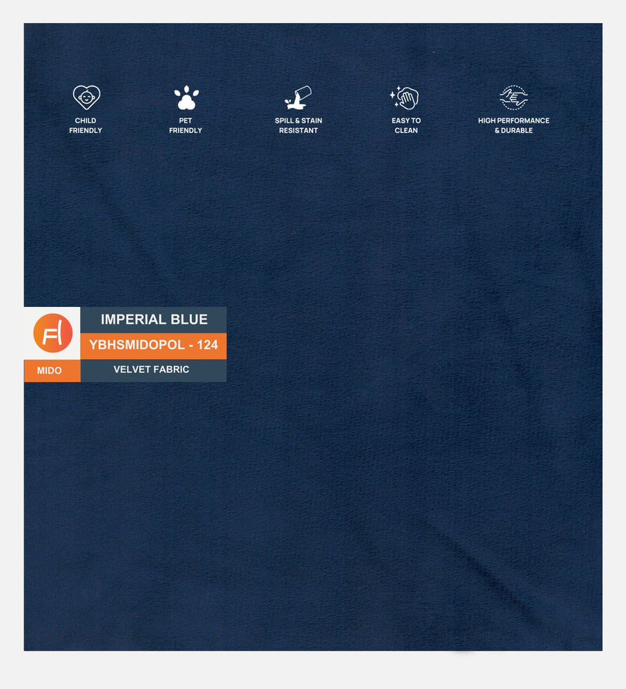 Patty Velvet Pouffe In Imperial Blue Colour - Febonic Living