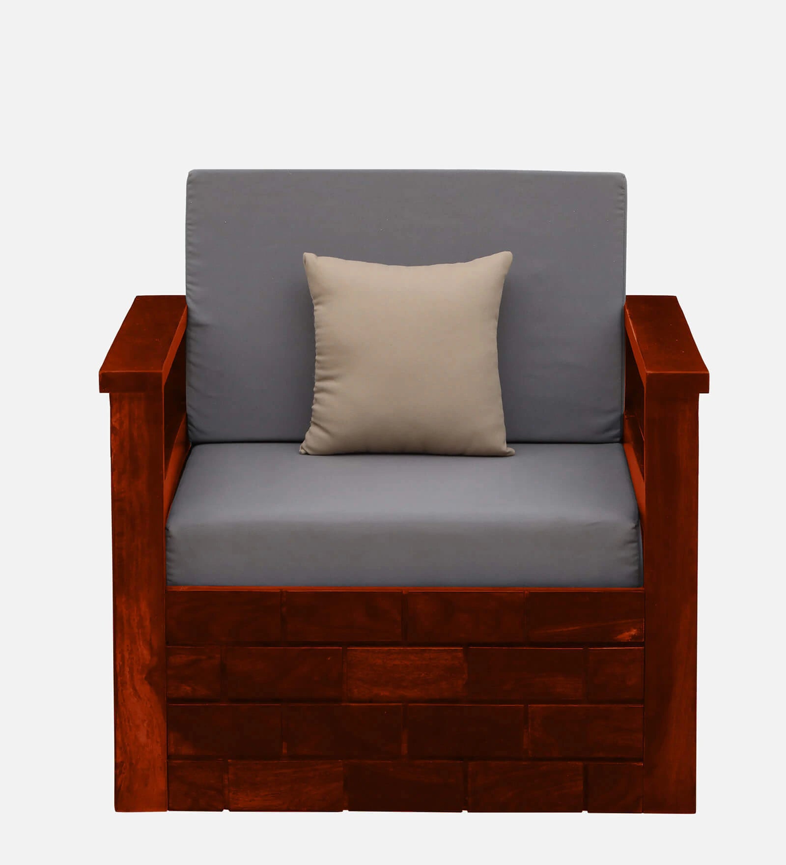 Imani Sheesham Wood 1 Seater Sofa In Honey Oak Finish - Febonic Living