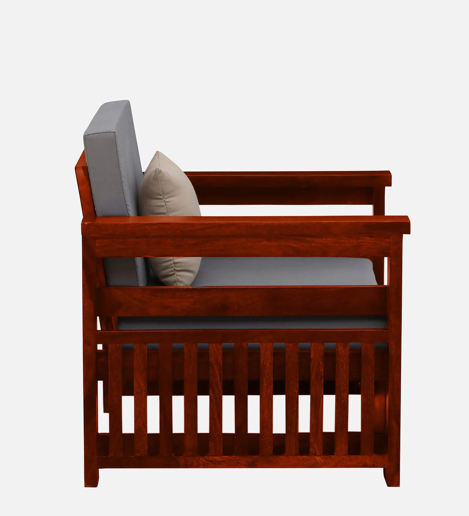 Imani Sheesham Wood 1 Seater Sofa In Honey Oak Finish - Febonic Living