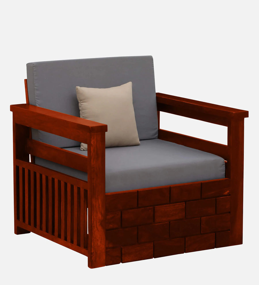 Imani Sheesham Wood 1 Seater Sofa In Honey Oak Finish - Febonic Living