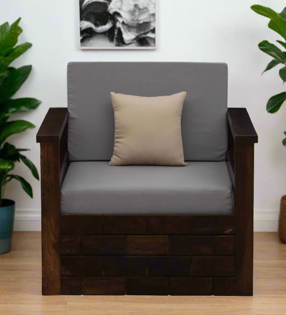 Imani Sheesham Wood 1 Seater Sofa In Provincial Teak Finish - Febonic Living
