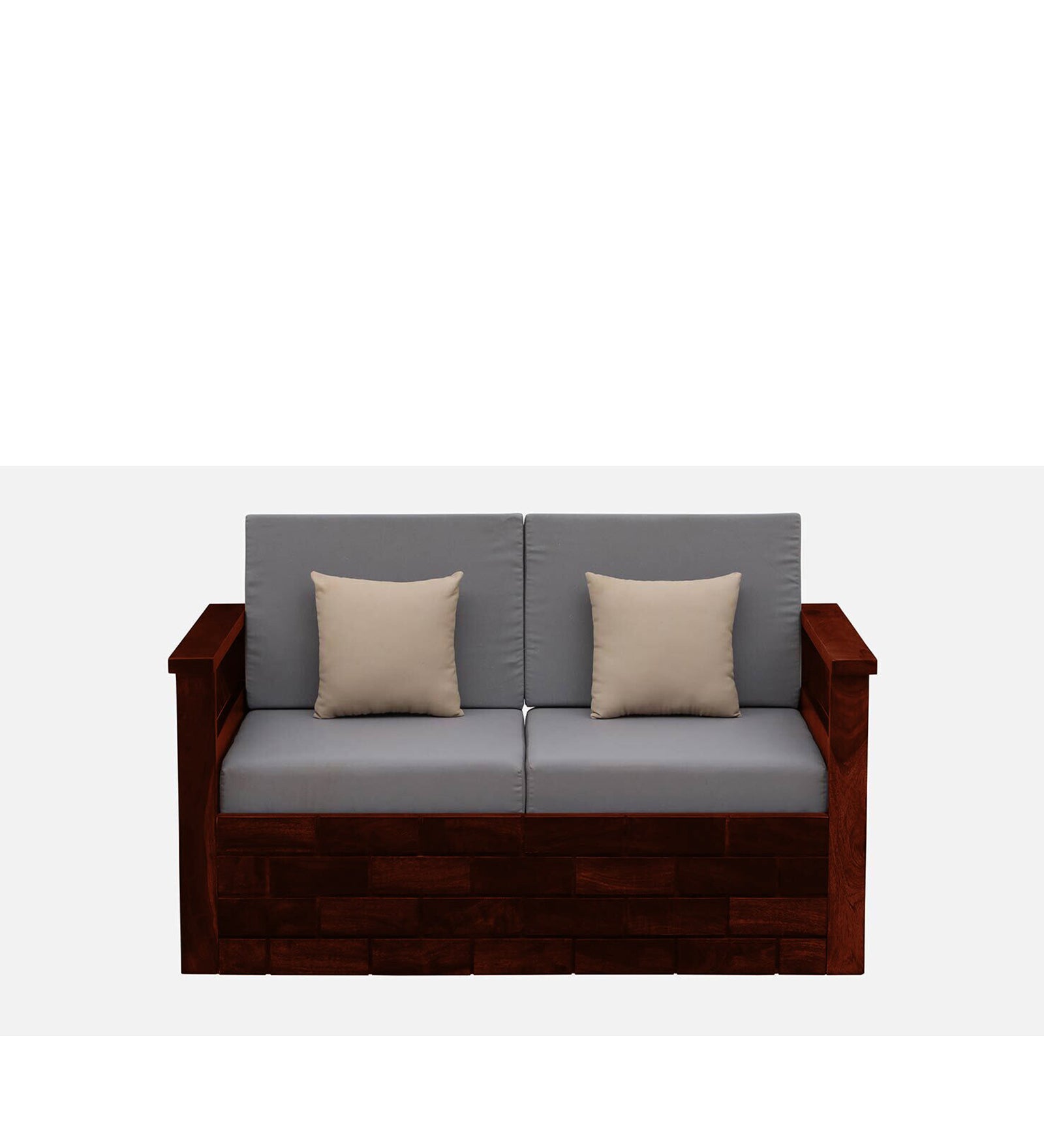 Imani Sheesham Wood 2 Seater Sofa In Honey Oak Finish - Febonic Living