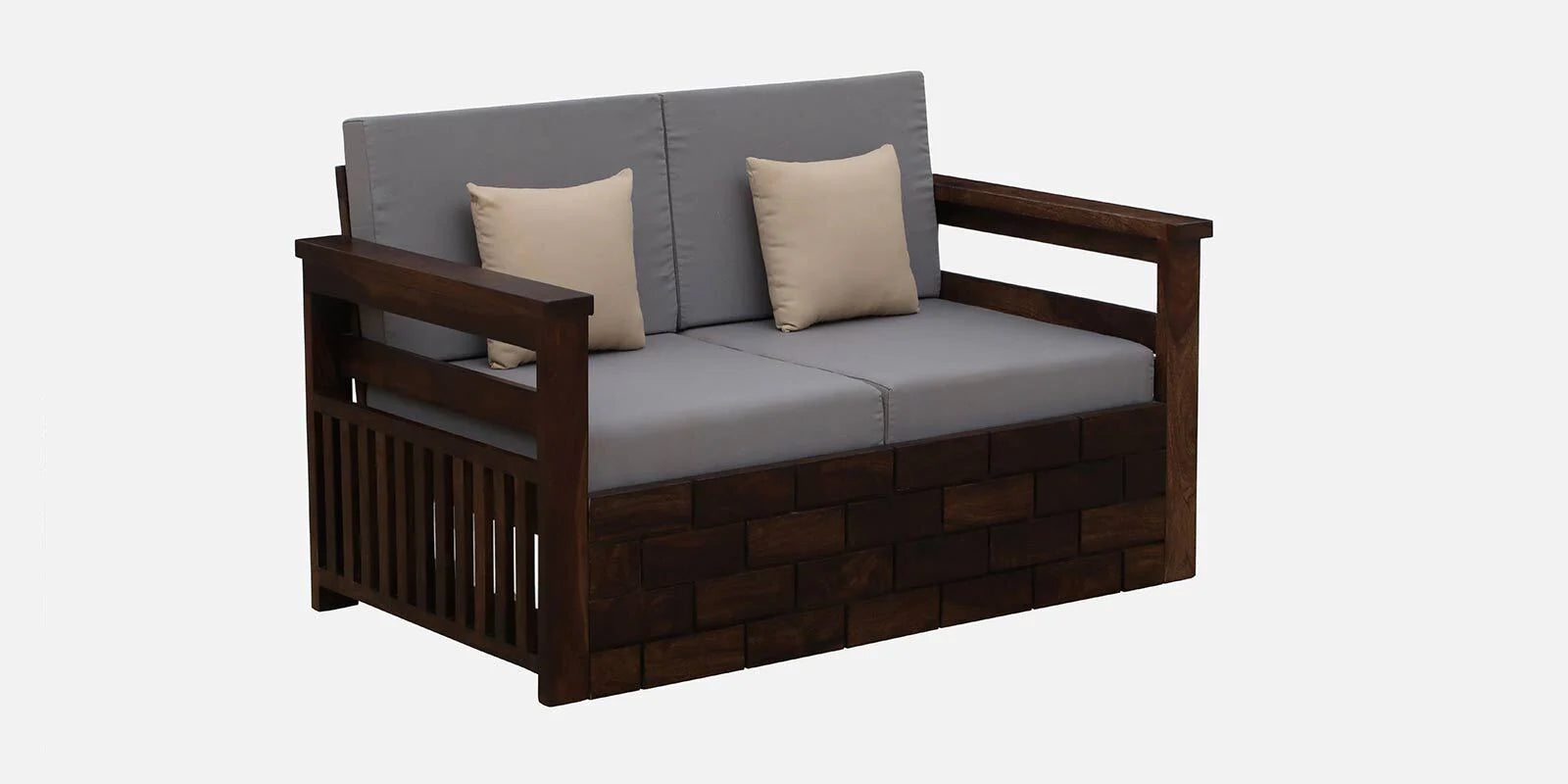 Imani Sheesham Wood 2 Seater Sofa In Provincial Teak Finish - Febonic Living