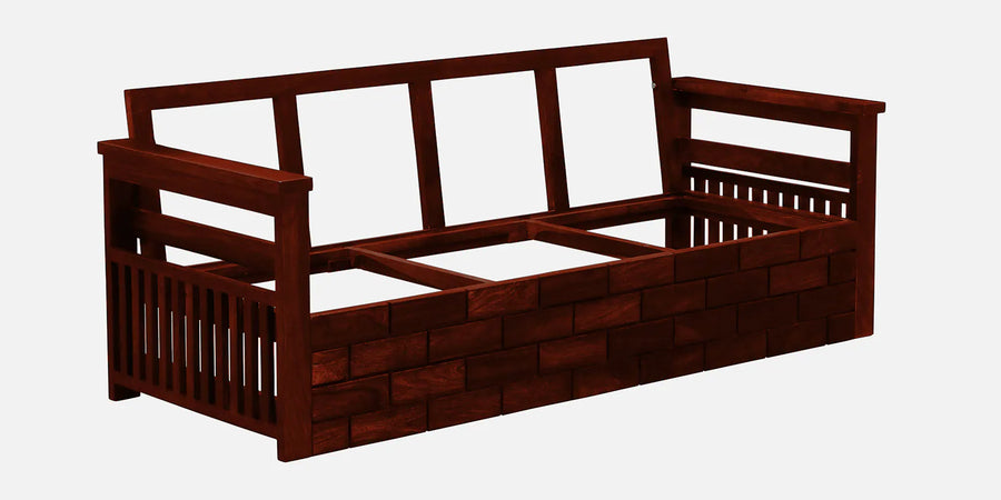 Imani Sheesham Wood 3 Seater Sofa In Honey Oak Finish - Febonic Living