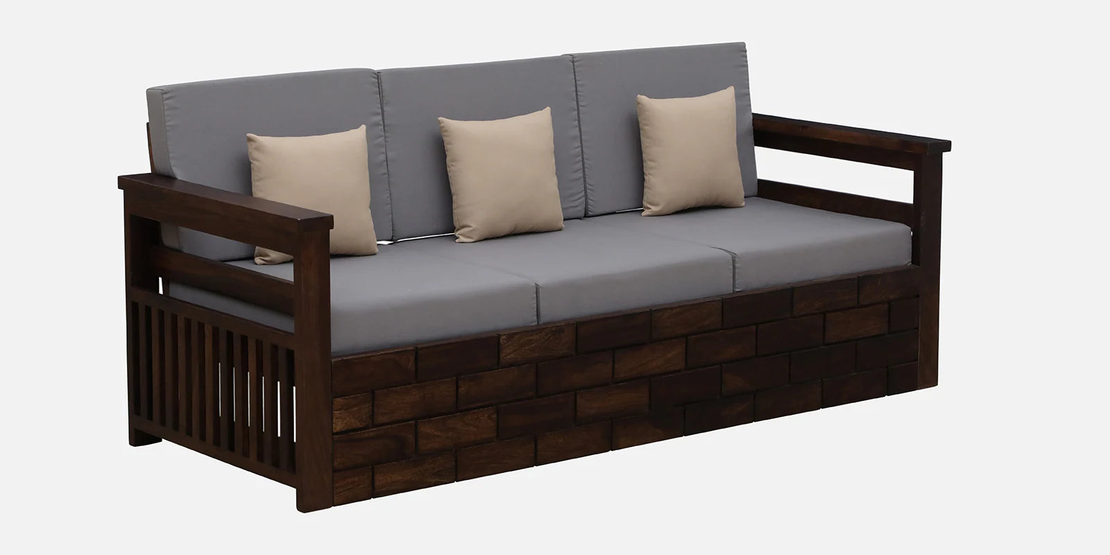 Imani Sheesham Wood 3 Seater Sofa In Provincial Teak Finish - Febonic Living