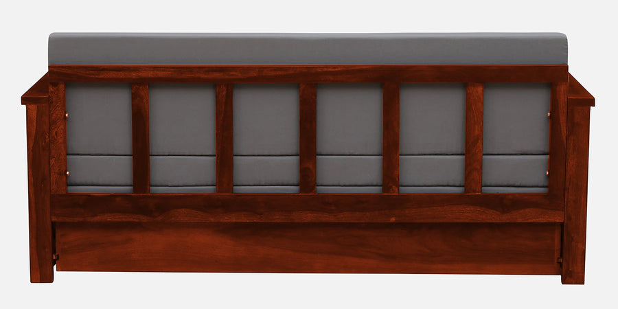 Imani Sheesham Wood Pull Out 3 Seater Sofa Cum Bed In Honey Oak Finish with Storage - Febonic Living