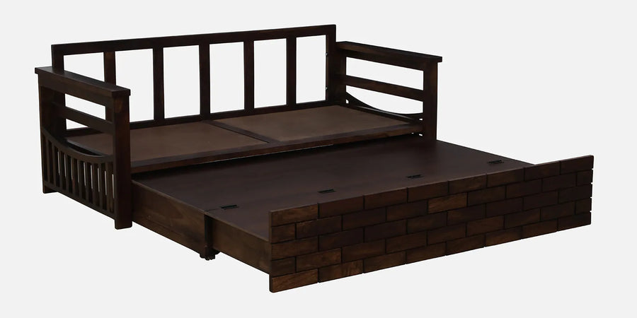 Imani Sheesham Wood Pull Out 3 Seater Sofa Cum Bed In Provincial Teak Finish with Storage - Febonic Living