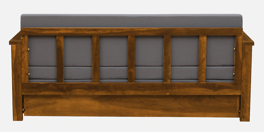 Imani Sheesham Wood Pull Out 3 Seater Sofa Cum Bed In Rustic Teak Finish with Storage - Febonic Living