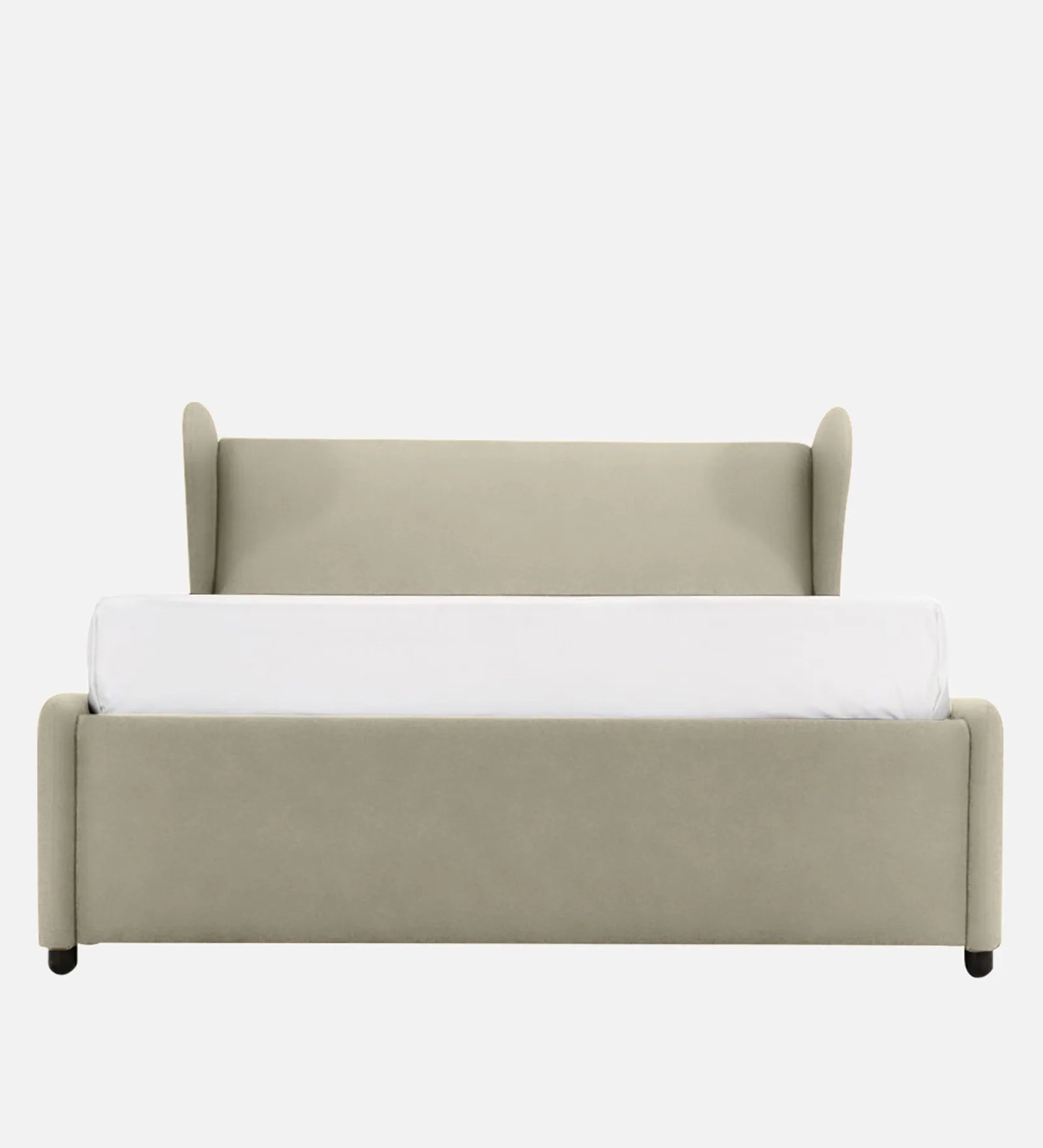 Ivana Velvet Upholstered Queen Size Bed In Camel Beige Colour - Febonic Living