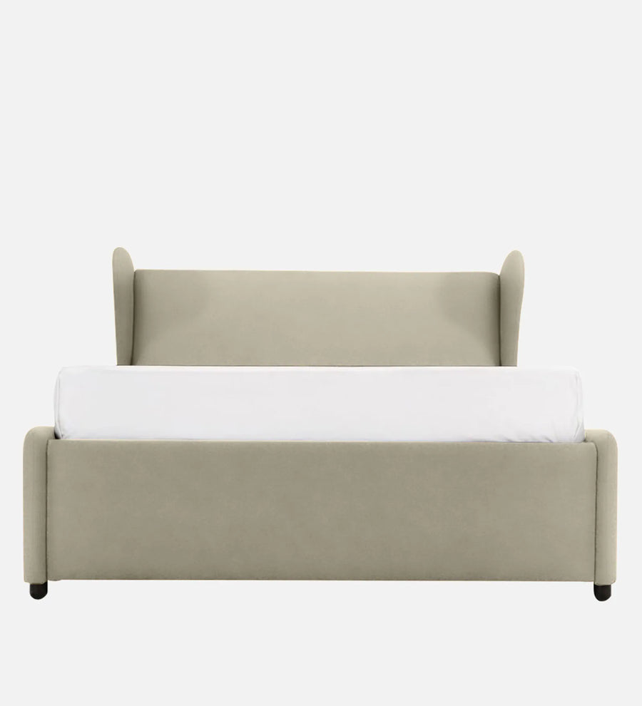 Ivana Velvet Upholstered Queen Size Bed In Camel Beige Colour - Febonic Living