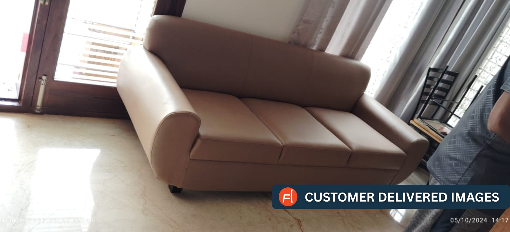 Jessy Fabric 3 Seater Sofa In Light Blue Colour