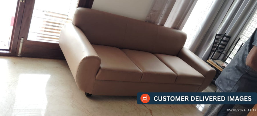 Jessy Fabric 3 Seater Sofa In Blood Maroon Colour - Febonic Living