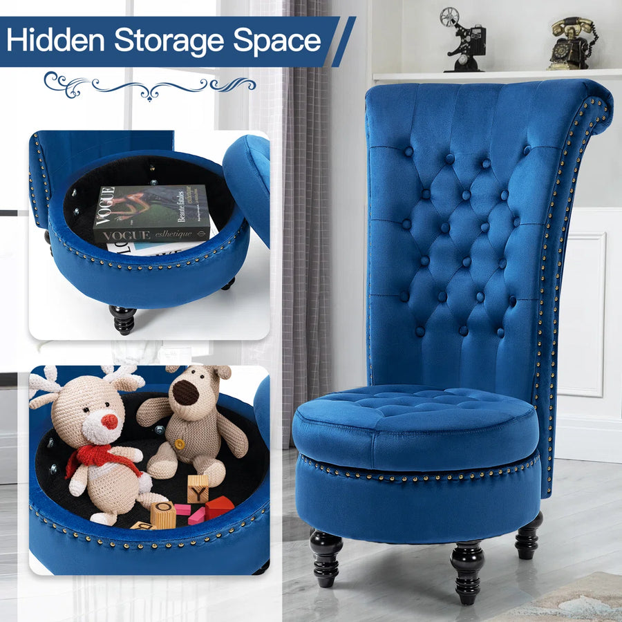 Modra Velvet Accent Chair In Imperial Blue Set Of 2 - Febonic Living