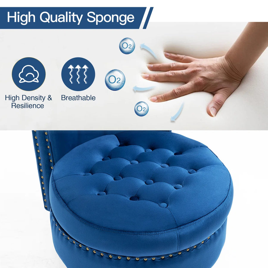 Modra Velvet Accent Chair In Imperial Blue Set Of 2 - Febonic Living