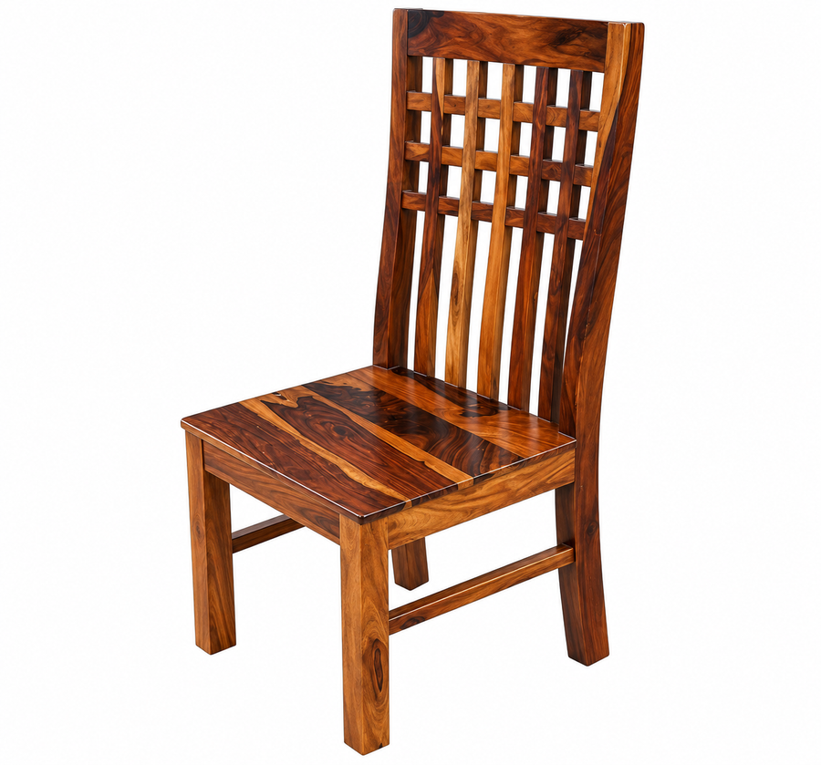 Jali Sheesham Wood Dining Chairs In Provincial Teak Finish (Set Of 2)
