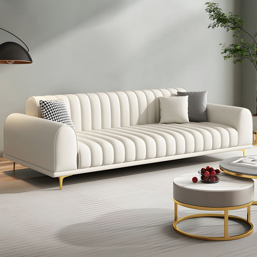Jenni Waterproof Velvet 3 Seater Sofa In Cashew Cream Colour - Febonic Living
