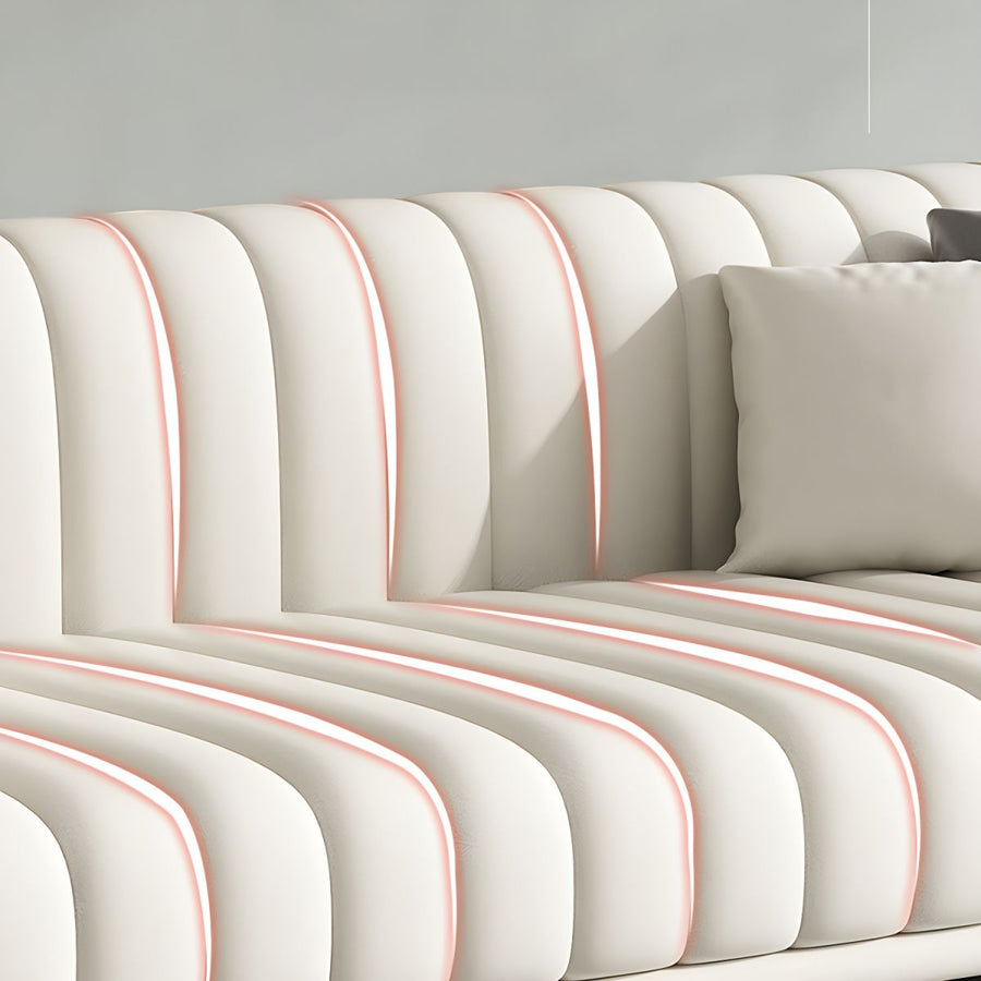 Jenni Waterproof Velvet 3 Seater Sofa In Cashew Cream Colour - Febonic Living