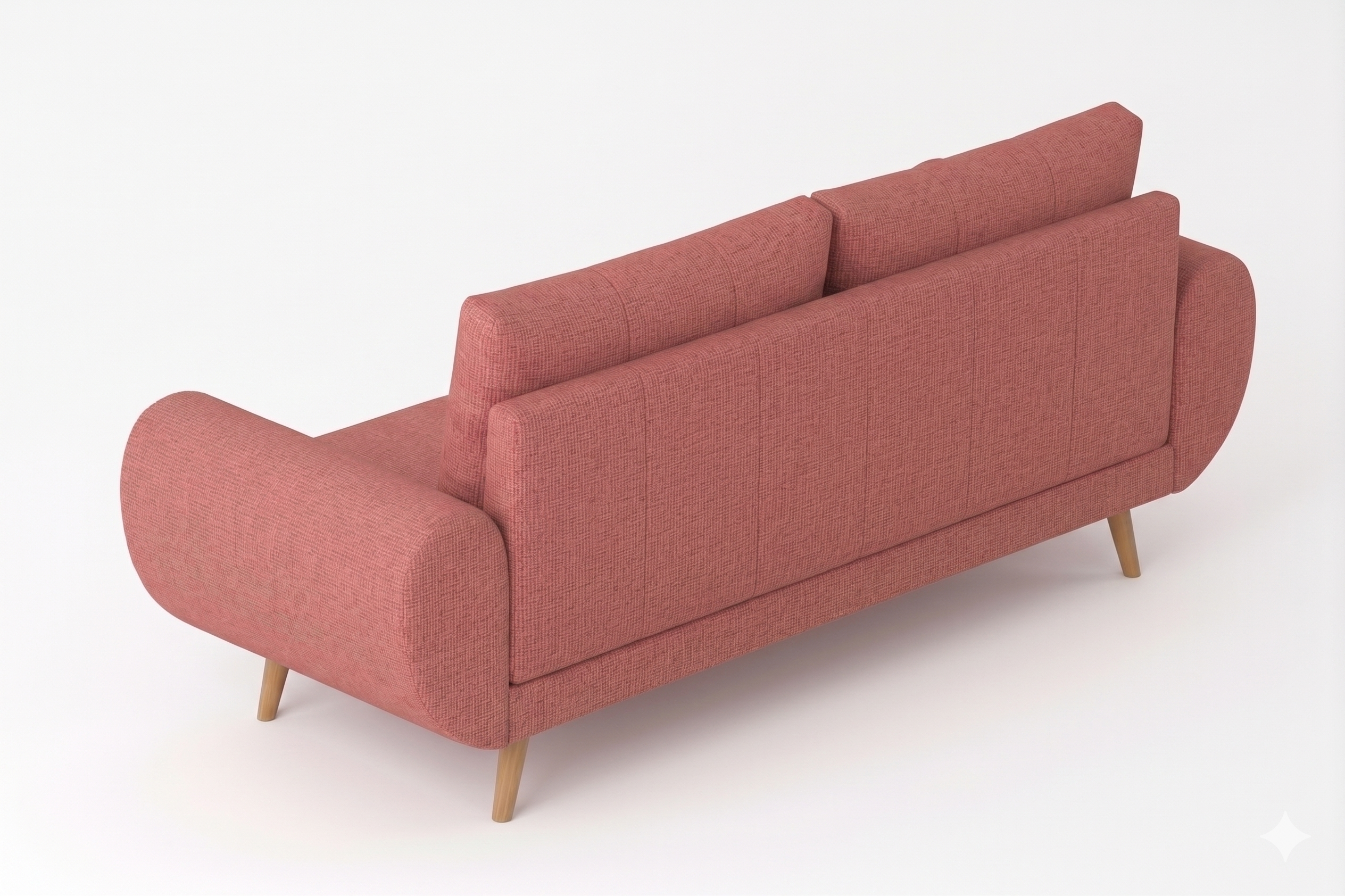 Jesda 3 Seater Fabric Sofa - Salmon Pink