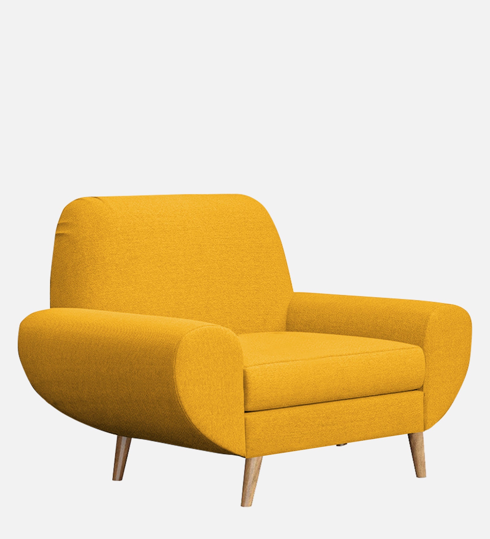 Jessy Fabric 1 Seater Sofa In Bold Yellow Colour