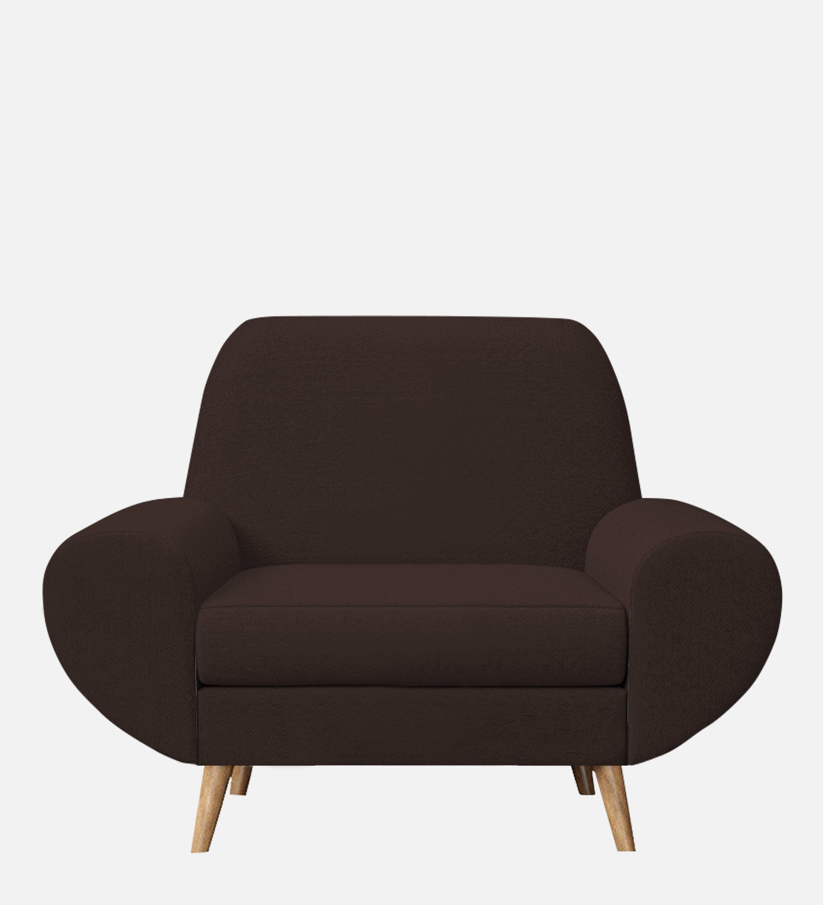 Jessy Fabric 1 Seater Sofa In Coffee Brown Colour
