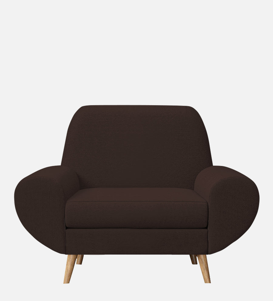 Jessy Fabric 1 Seater Sofa In Coffee Brown Colour - Febonic Living